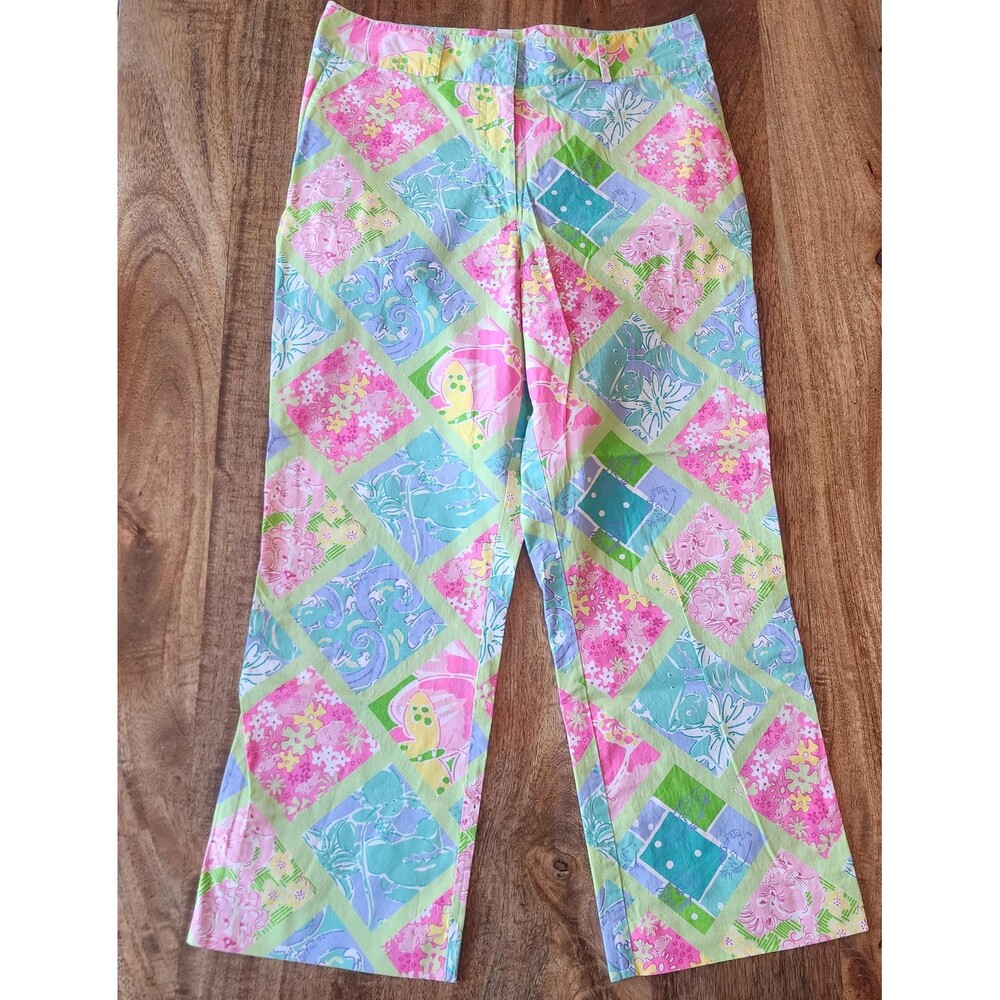 Lilly Pulitzer Pants Womens 10 Multicolor Floral Patchwork Chino Straight Leg